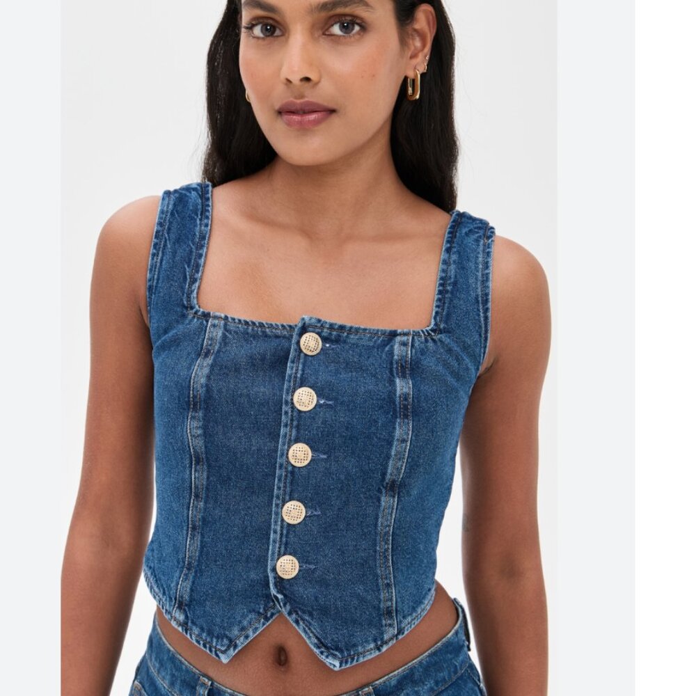 Reformation Bo Denim Top New with tags! $180 retail Size 8 Denim tank